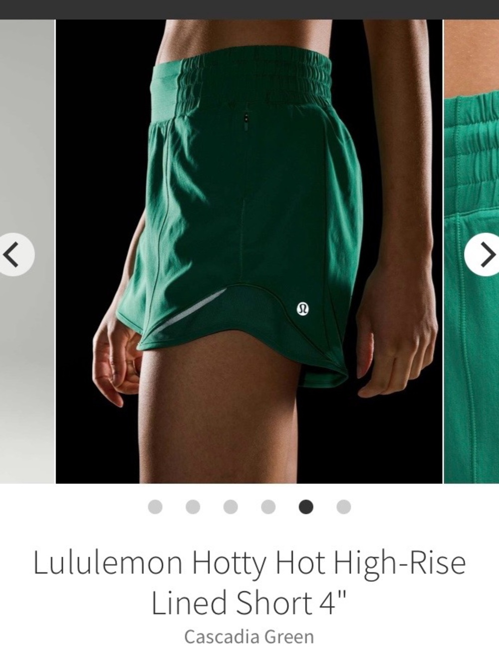 Lululemon Hotty Hot High-Rise Lined Short 4" - Cascadia Green (Size 4)